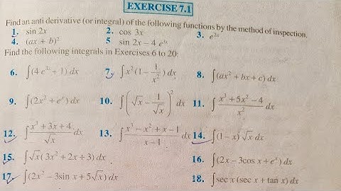 EX 7.1 Q1 to Q22 SOLUTIONS OF INTEGRALS NCERT CHAPTER 7 CLASS 12 MATHS