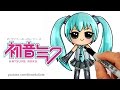 How to Draw Hatsune Miku step by step Chibi - Cute Japanese Anime Girl