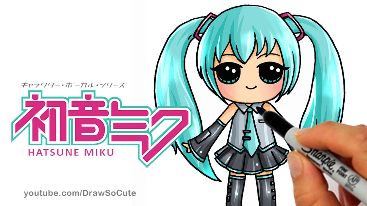 How to Draw Hatsune Miku step by step Chibi - Cute Japanese Anime ...