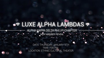 💎 UW aKDPhi | Luxe Alpha Lambda Class Teaser  💎
