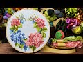 [Free Pattern] Hand Embroidery Art Design - Hydrangea Wreath Embroidery Pattern