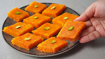 Carrot suji barfi | Semolina carrot halwa recipe | Carrot barfi recipe | Yummy