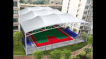 Waterproof PVDF PTFE Outdoor Roof Tension Shade Tensile Membrane Structure