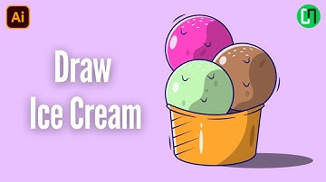 How to draw an Ice cream in adobe illustrator | Ice Cream Flat Vector Tutorial
