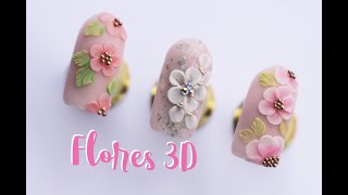 Como hacer UÑAS ACRILICAS CON FLORES 3D - paso a paso