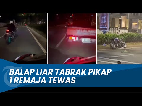 DETIK-DETIK Balap Liar Motor R15 Tabrak Pikap, 1 Orang Remaja Tewas