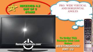 Original Westinghouse RMT-22 Remote Control for TV EW32S5UW EW39T6MZ  UW32SC1W UW32S3PW UW37SC1W UW39T7HW UW40T8LW UW40TA2W UW46TA2W UW46T7HW  UW48T7HW UX28H1Y1 UW-32SC1W UW-32S3PW UW-37SC1W 