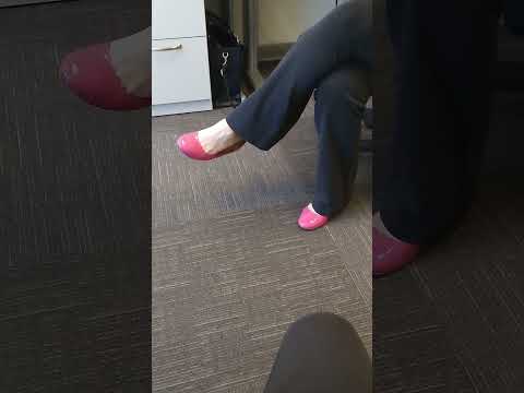 My female therapist LOVES wearing her pink flats without socks. #1.
