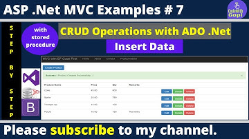💡 Gegevens in een database invoegen met behulp van een SQL-opslagprocedure in ASP.NET MVC | MVC-v...