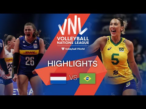 Netherlands vs. Brazil - FIVB Volleyball Nations League - Women - Match Highlights, 16/06/2022