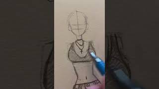 How to draw anime girl body and clothes art drawing tutorial @drawing @tips screenshot 5