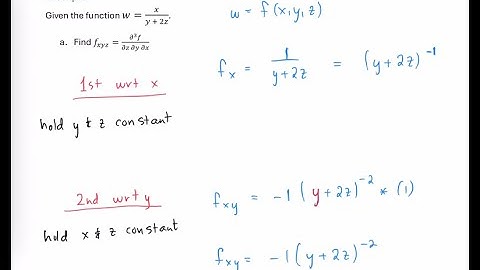Third Order Partial Derivative  - Example