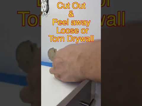 Repair Torn Drywall - 1st STEP 😀 #shorts