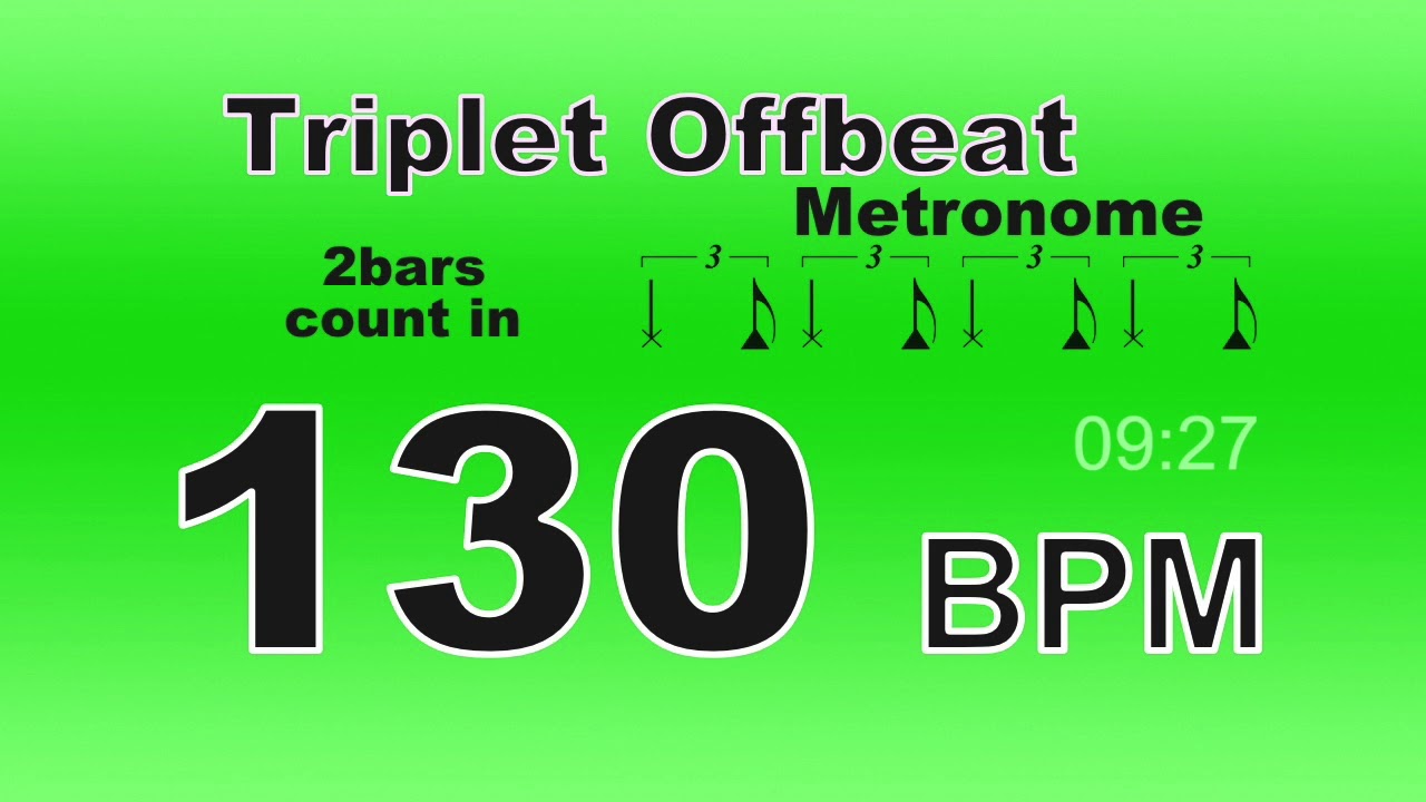 Triplet Offbeat Metronome BPM=130 YouTube