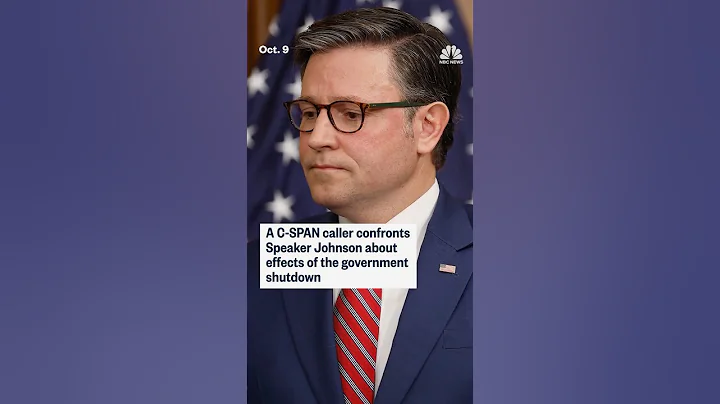 A C-SPAN caller confronts Speaker Johnson about effects of the government shutdown