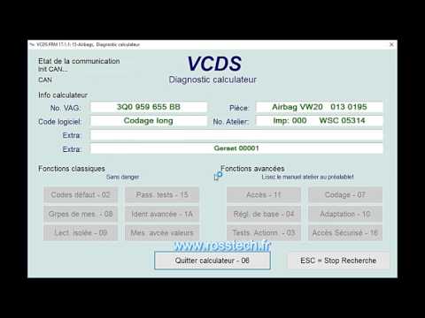 Démonstration VCDS en français - www.rosstech.fr