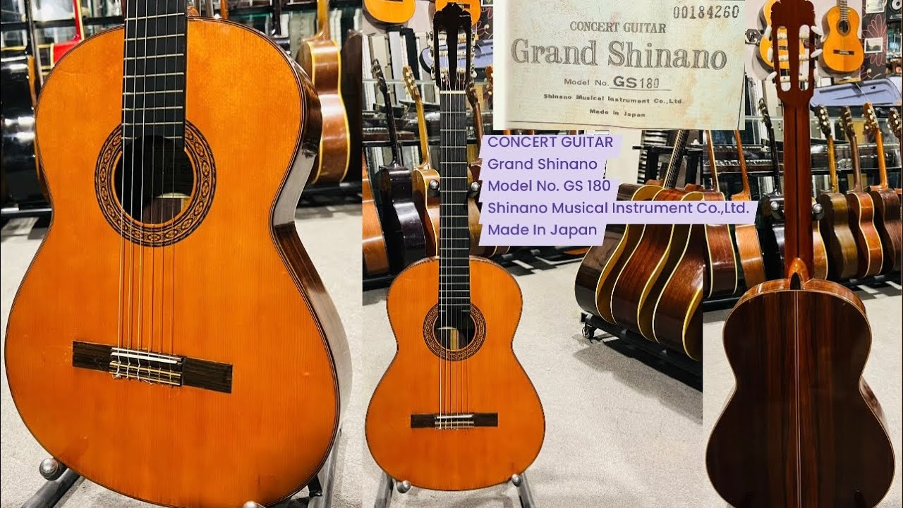 Grand Shinano GS180　コンサートギター　クラシックギター　ヴィンテージ Grand Shinano GS-180 Concert Classical Guitar – Neil Ta Music