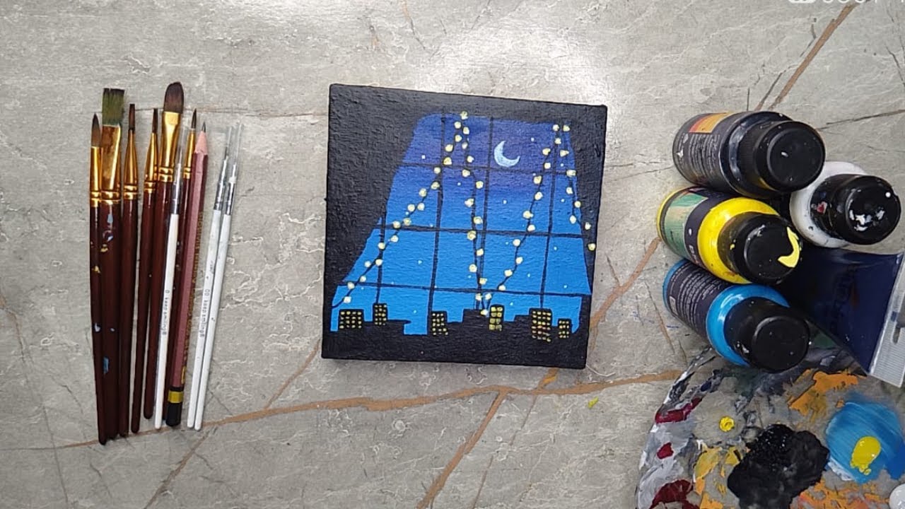 Easy Night Sky For Beginners Acrylic Painting Tutorial Step By Step easy-night-sky-for-beginners-acrylic-painting-tutorial-step-by-step