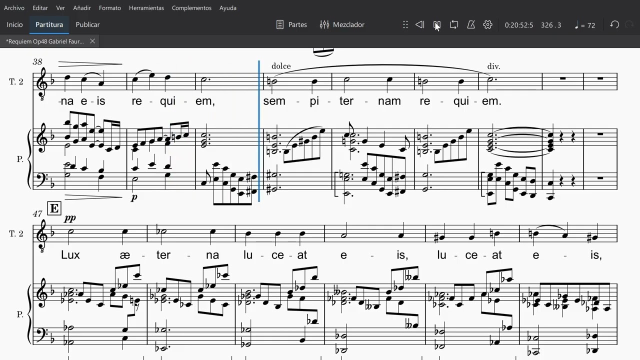 Requiem Op48 Gabriel Faure 5 Agnus Dei Tenor 2
