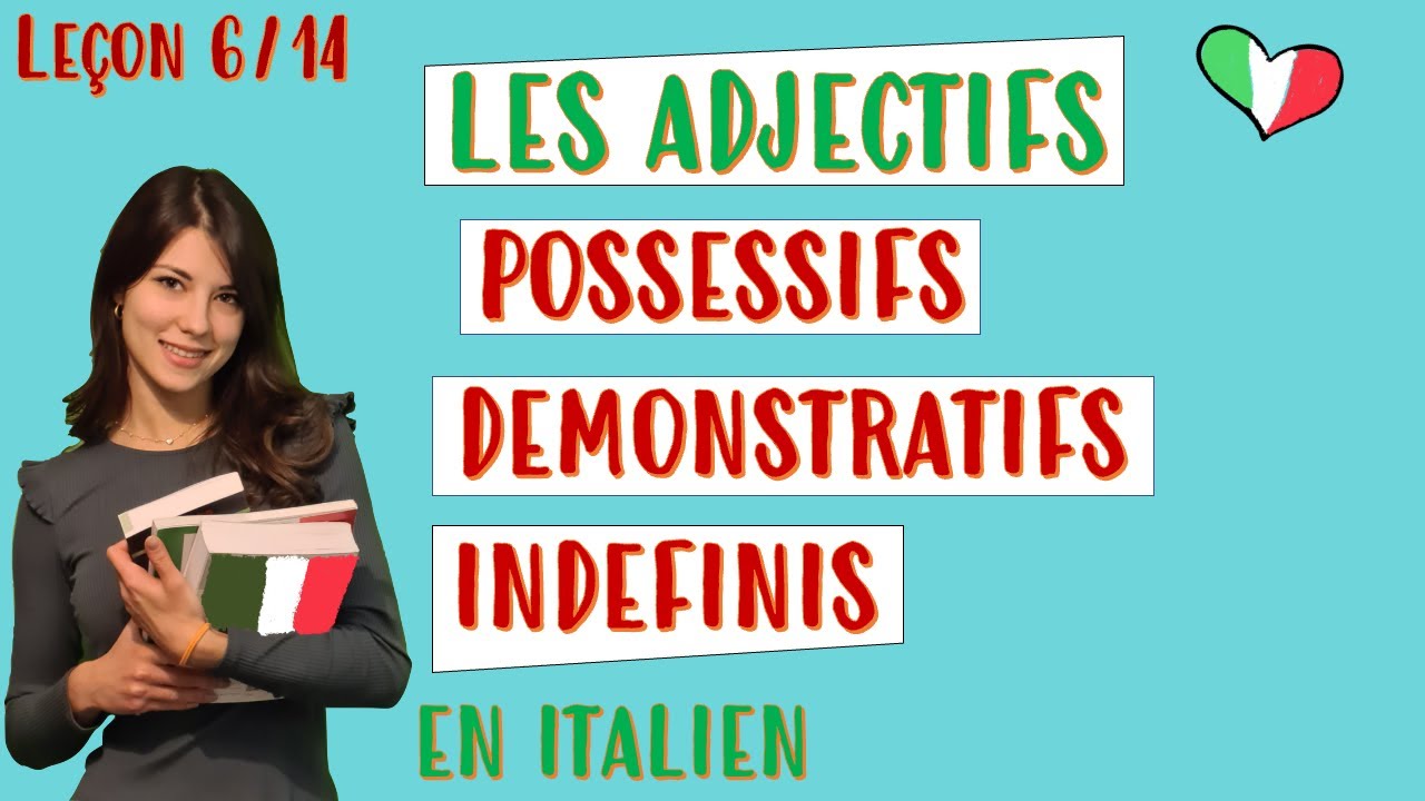 🇮🇹 Les adjectifs possessifs, démonstratifs et indéfinis - Cours italien débutant 6/14
