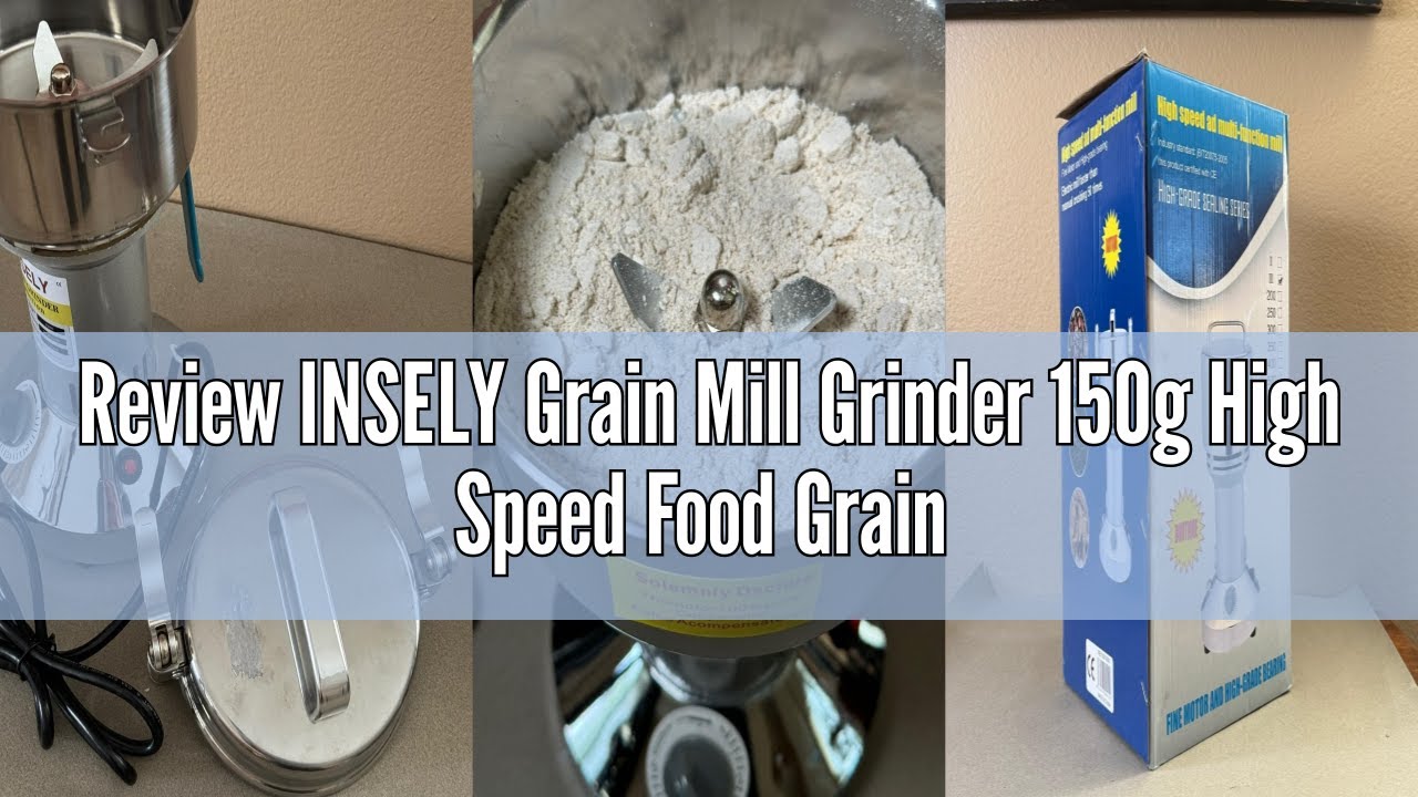Review INSELY Grain Mill Grinder 150g High Speed Food Grain Mill Stainless Steel Seeds Flour Nut Pil