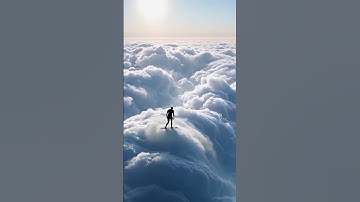 AI-generated video | Surfer above the clouds! ☁️✨