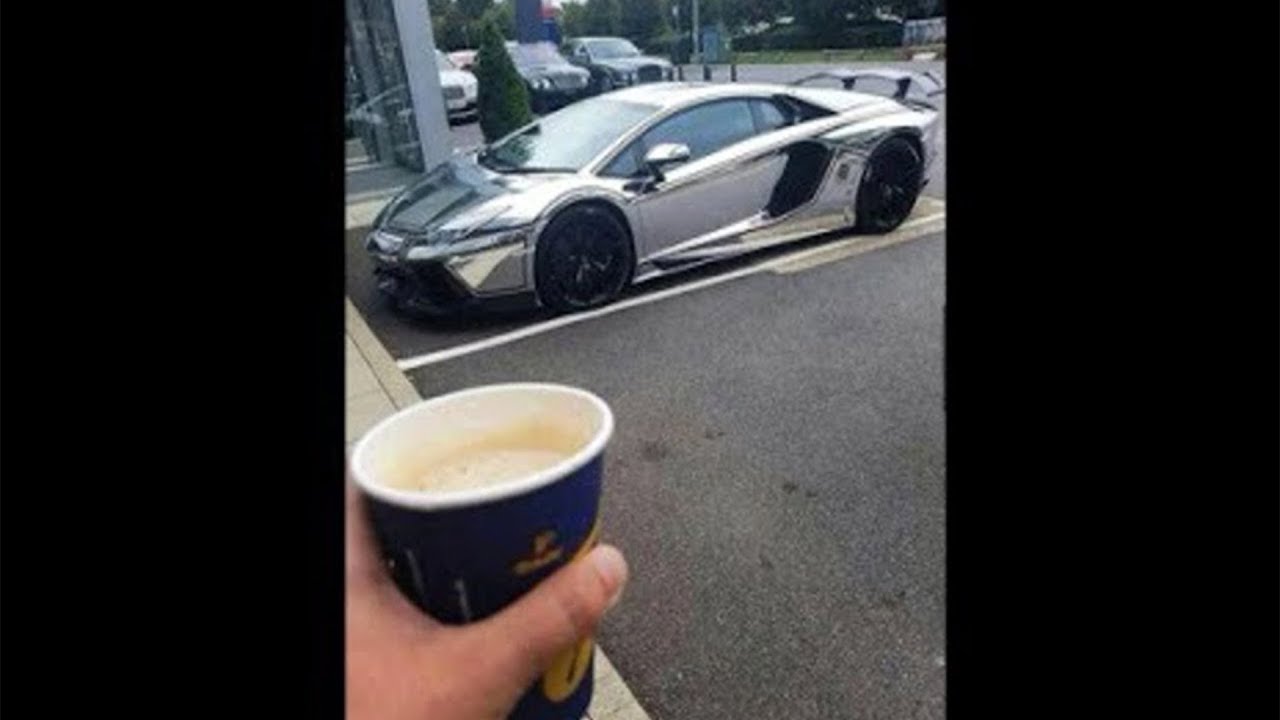 guy spills coffee on lamborghini then this happens...