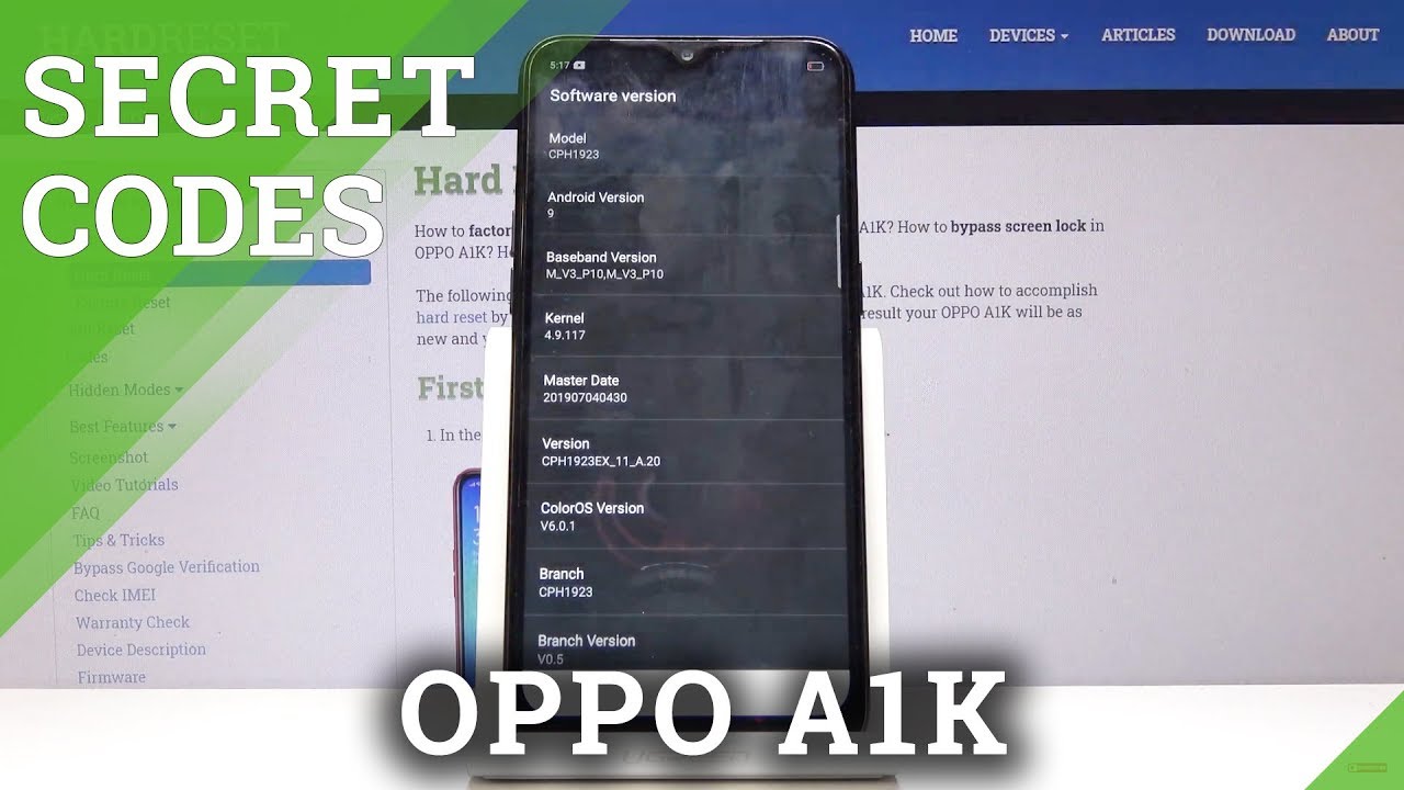 Secret Codes OPPO A1K - How to Enter OPPO Hidden Modes