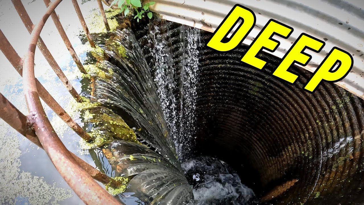 Unclogging LAKE Drain - TOO Much Algae - Relaxing, SATISFYING, ASMR