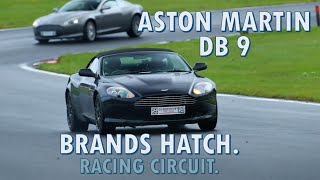 Brands Hatch Racing circuit. In an Aston Martin DB 9. Everyman Driving Experience, track day. 2025.