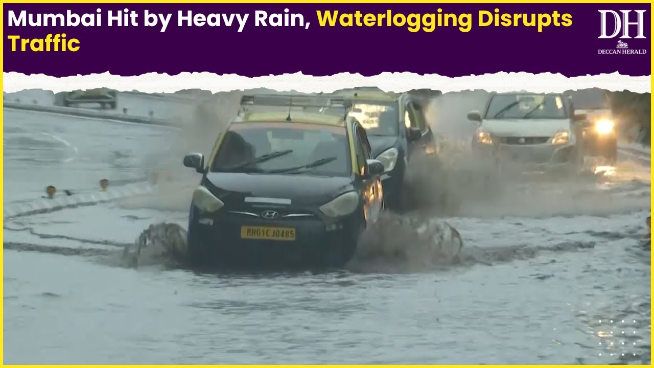 Mumbai Hit by Heavy Rain, Waterlogging Disrupts Traffic - YouTube
