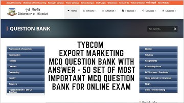 TYBCOM EXPORT MARKETING MCQ QUESTION BANK WITH ANSWER MUIDOL VISHAL CLASSES BY VISHAL SIR