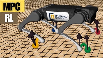 Quadruped Locomotion using Model Predictive Control and Reinforcement Learning