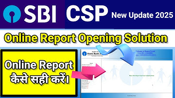 Online Report Open Problem Solution।। Sbi Csp New Update