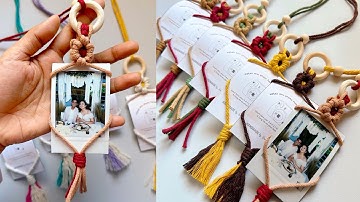 DIY Macrame Polaroid Hanging Charm | Flower Mini Photo Wall Hanging TUTORIAL