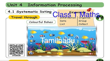 1st Standard  Mathematics  | Term 1 | Unit 4  | Information Processing | Tamilnadu | English Medium