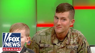 Christmas Magic Army Dad Surprises Son At School