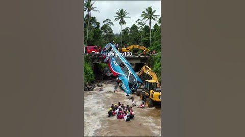 Hanging Bus Rescue on Broken Bridge | Intense AI Simulation | JCB & Firefighters in Action