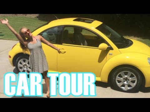 what's-in-my-car?!-||-yellow-vw-beetle-car-tour!