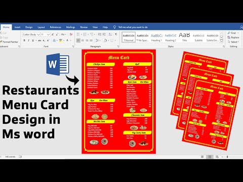 How to make Restaurant Menu Card Design in Ms word || Menu Card Design in Microsoft office word