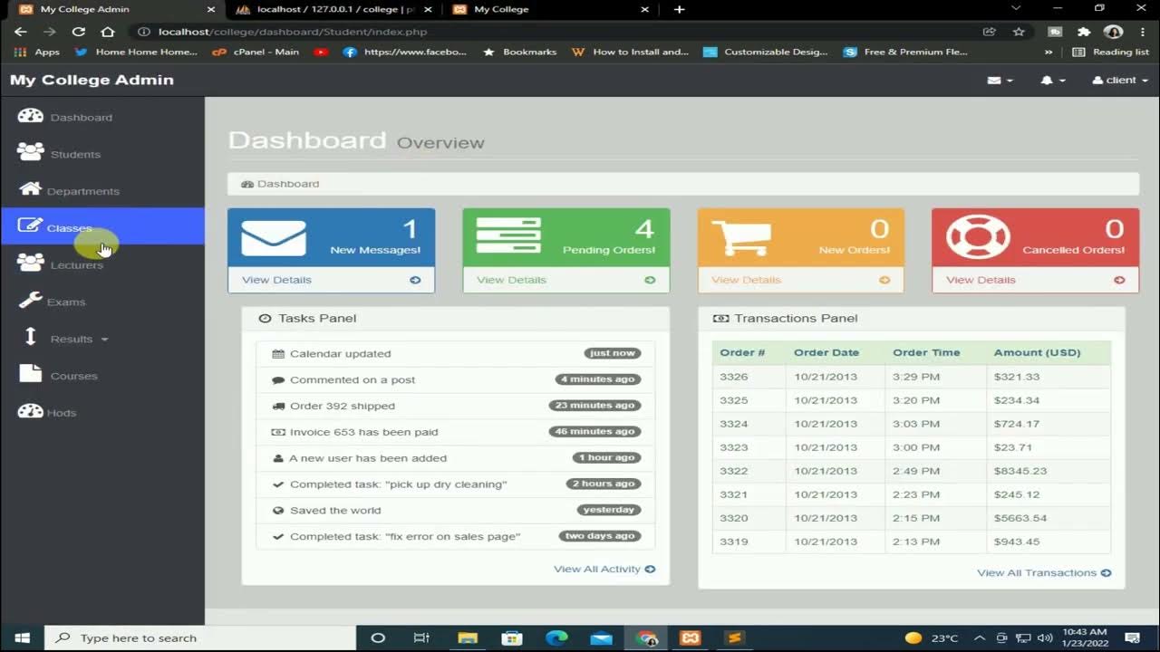 Student Result Management System using HTML, CSS, JavaScript, PHP ... image.