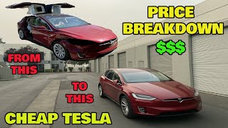 CHEAP Salvage TESLA Model X Price Breakdown ( Tesla Rebuild )