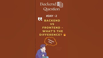 Backend vs Frontend – What’s the Difference? 🔥 | Backend Interview Q2 #backend #frontend