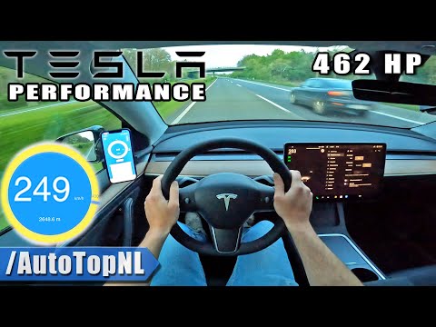 TESLA MODEL Y PERFORMANCE | 0-100 1/4 MILE 100-200 0-250 on AUTOBAHN by AutoTopNL