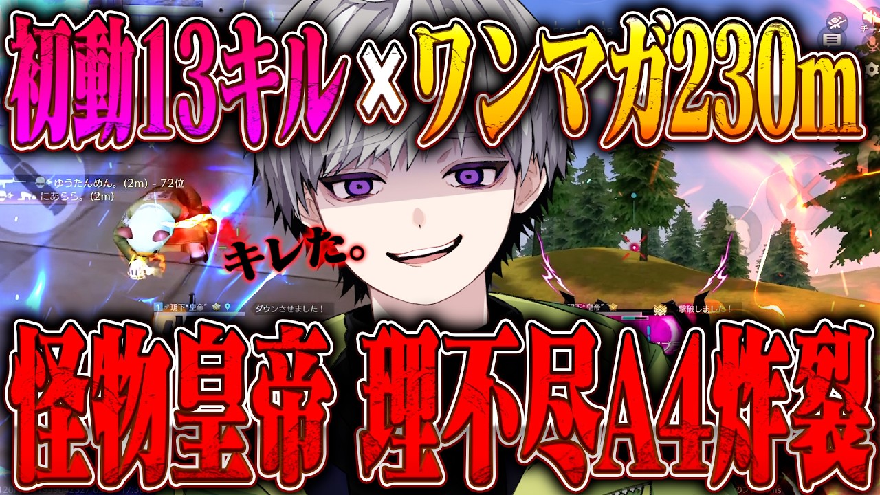 【殿堂A4】理不尽中距離の試合壊されたので初動13キルかましてきた【#荒野行動 】