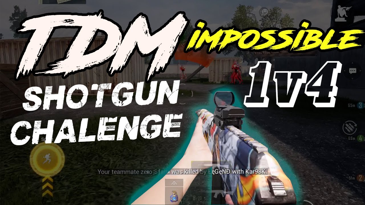 Impossible🔥🔥 1v4 TDM With ShotGun Challenge