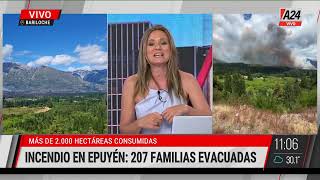 Incendios en Epuyen: al menos cuatro focos activos, 1800 hectáreas quemadas y 200 familias evacuadas