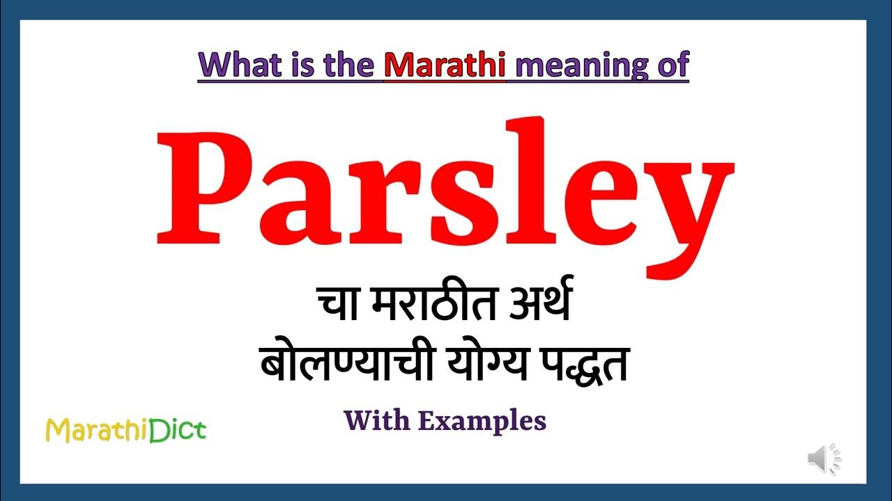 Parsley Meaning in Marathi Parsley म्हणजे काय Parsley in Marathi