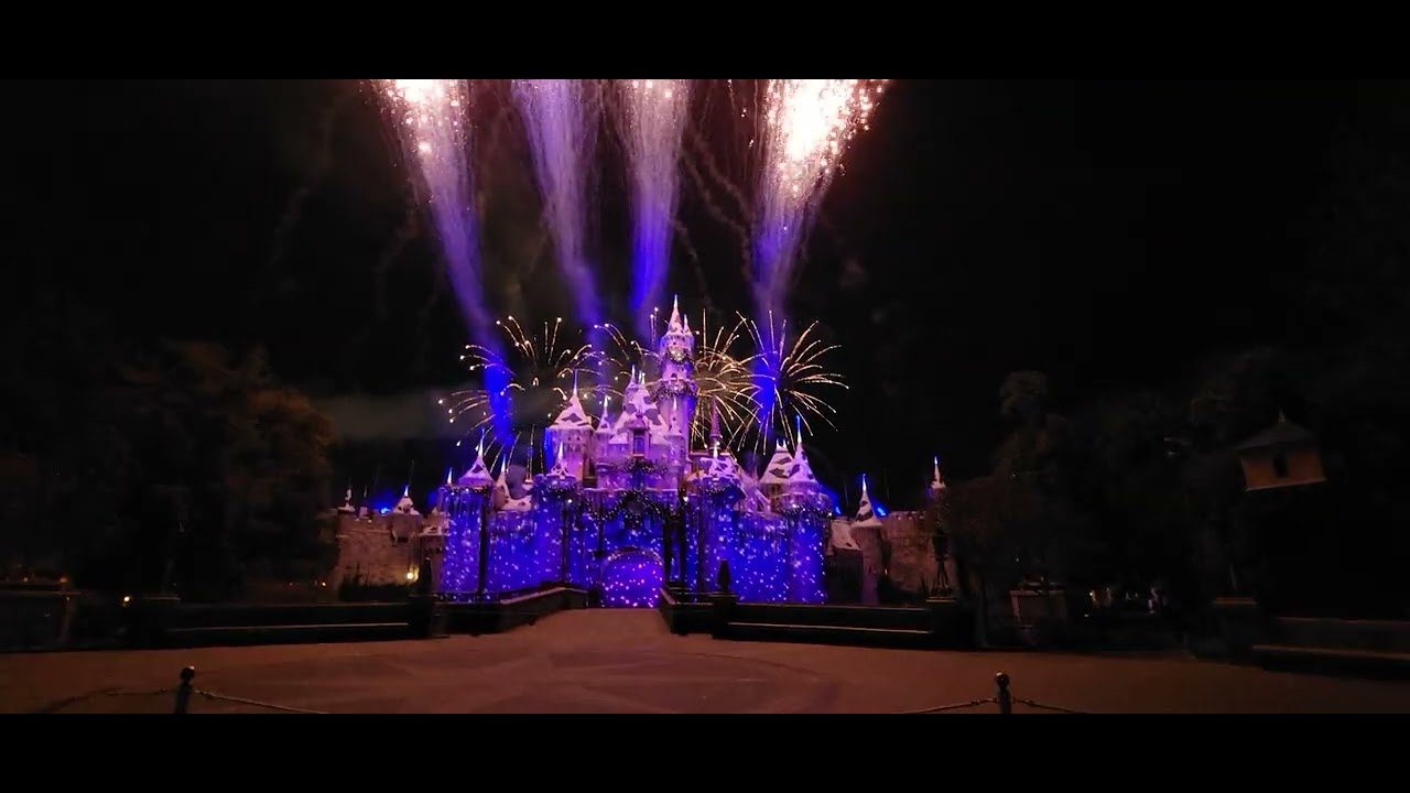 Believe In Holiday Magic Fireworks From The Sleeping Beauty Castle Viewing Area At Disneyland Park.