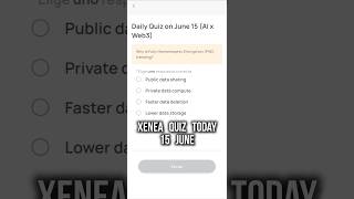 XENEA WALLET DAILY QUIZ 15 JUNE #xenea #xeneawallet #quiz #quiztoday #xeneawalletquiz